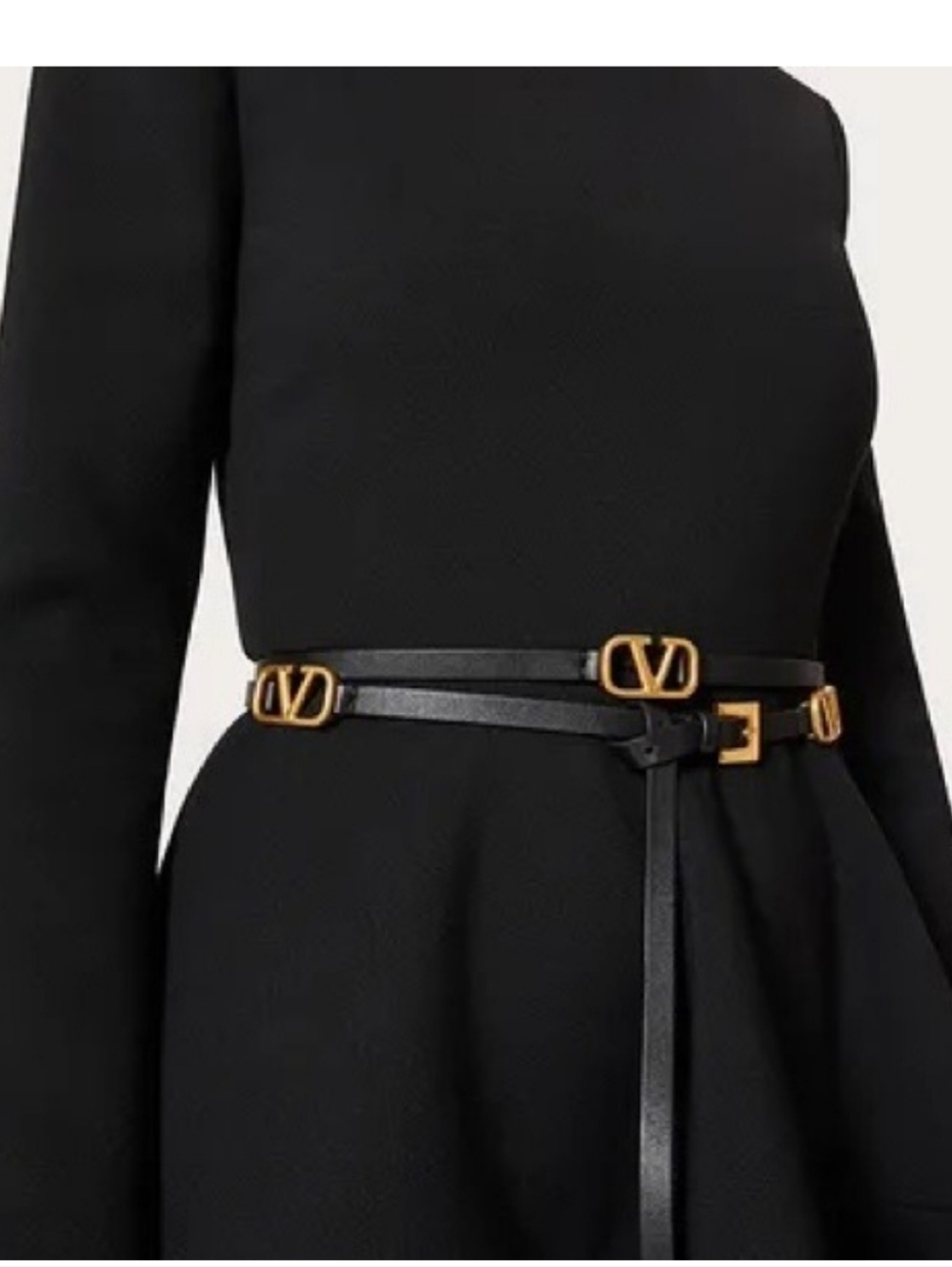 Valentino Garavani black V10go signature wrap buckle belt size 85 W/box